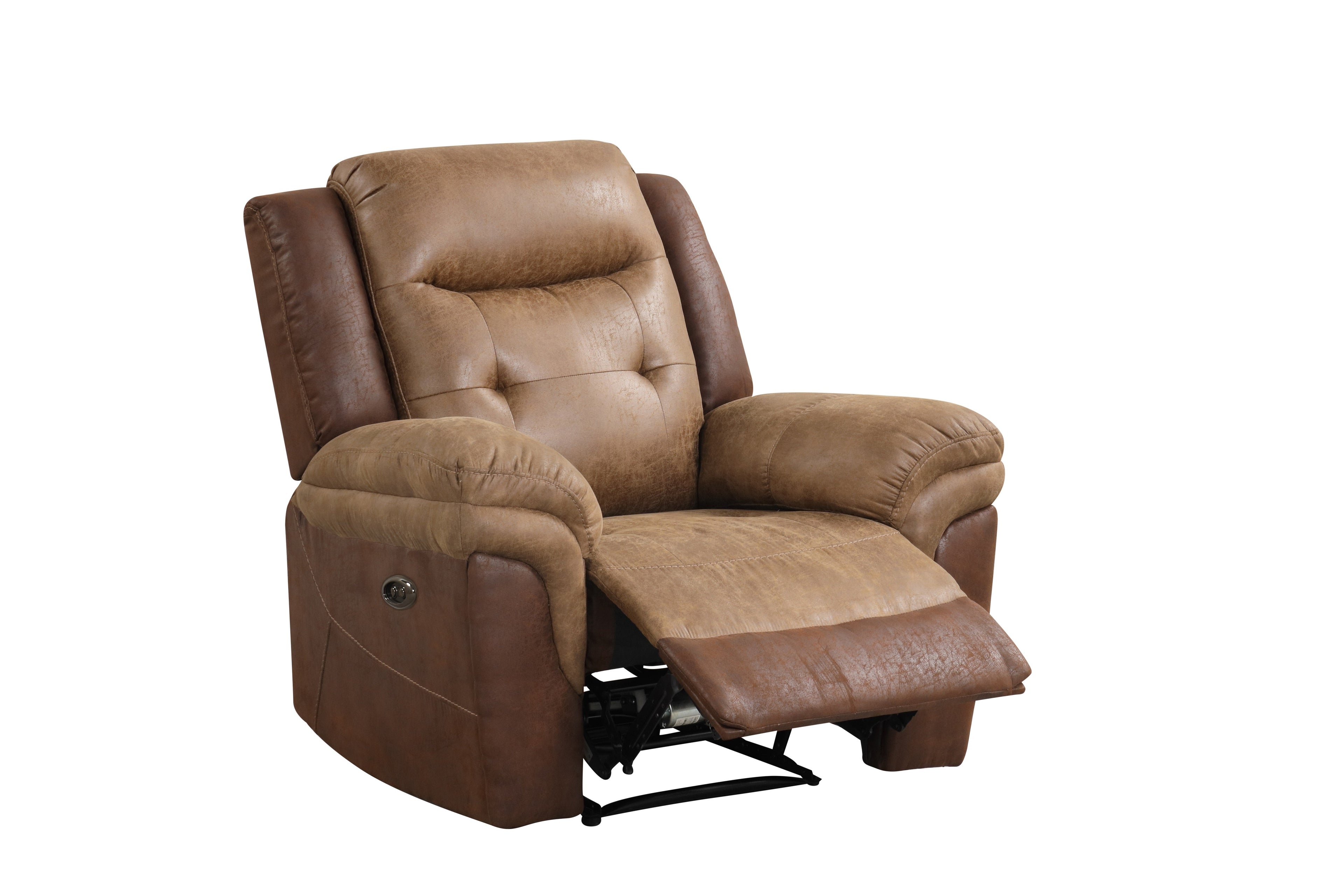 Two-Tone Brown 3-Piece Reclining Living Room Set with Console Loveseat