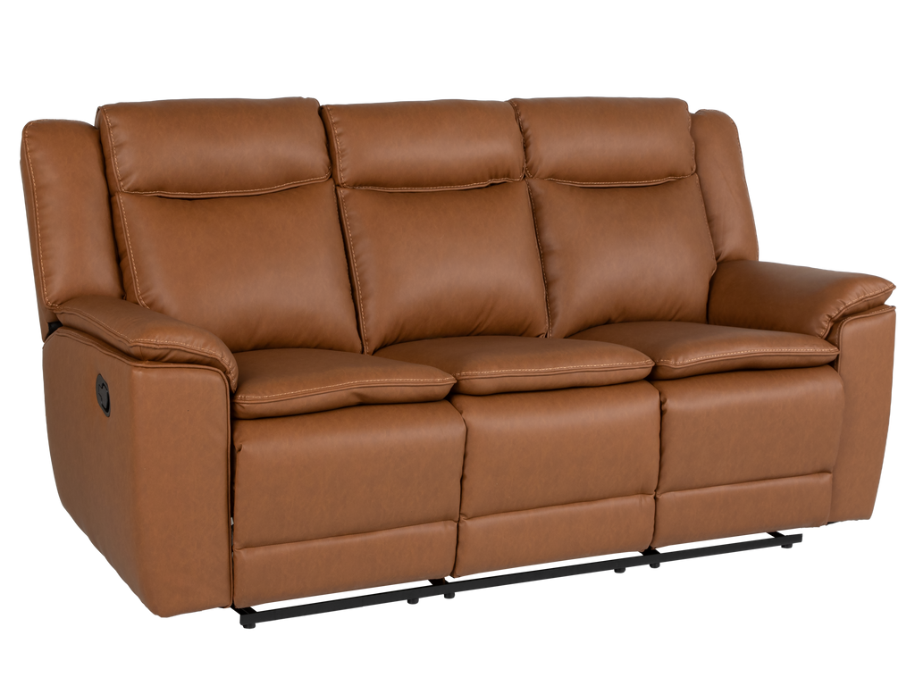 3 Piece Camel Manual Reclining Living Room Set with Console and Wireless Charging