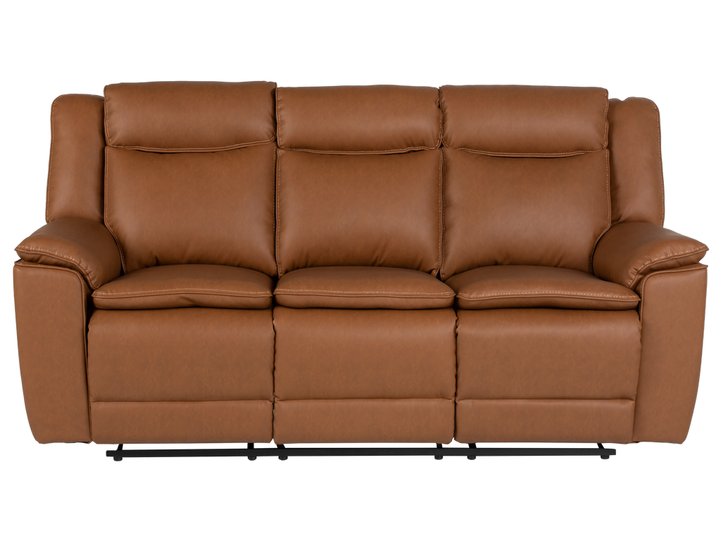 3 Piece Camel Manual Reclining Living Room Set with Console and Wireless Charging