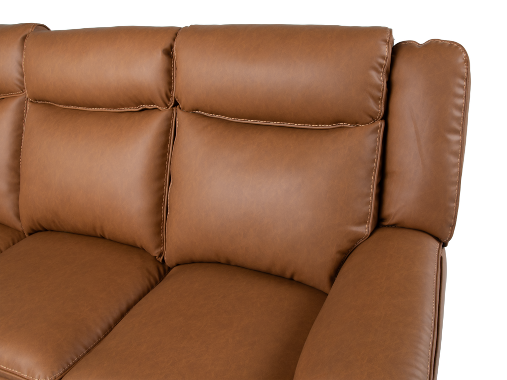 3 Piece Camel Manual Reclining Living Room Set with Console and Wireless Charging