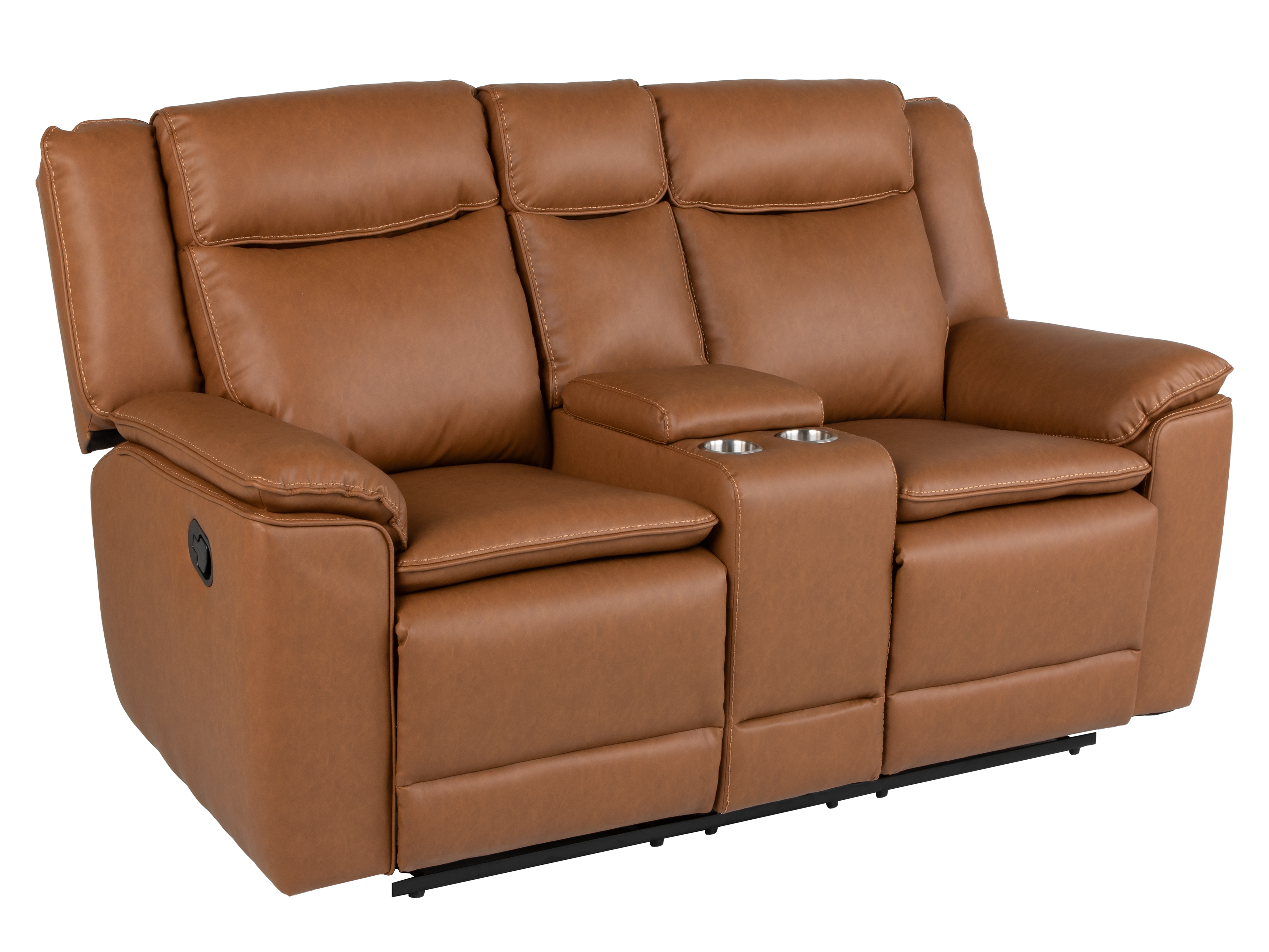 3 Piece Camel Manual Reclining Living Room Set with Console and Wireless Charging