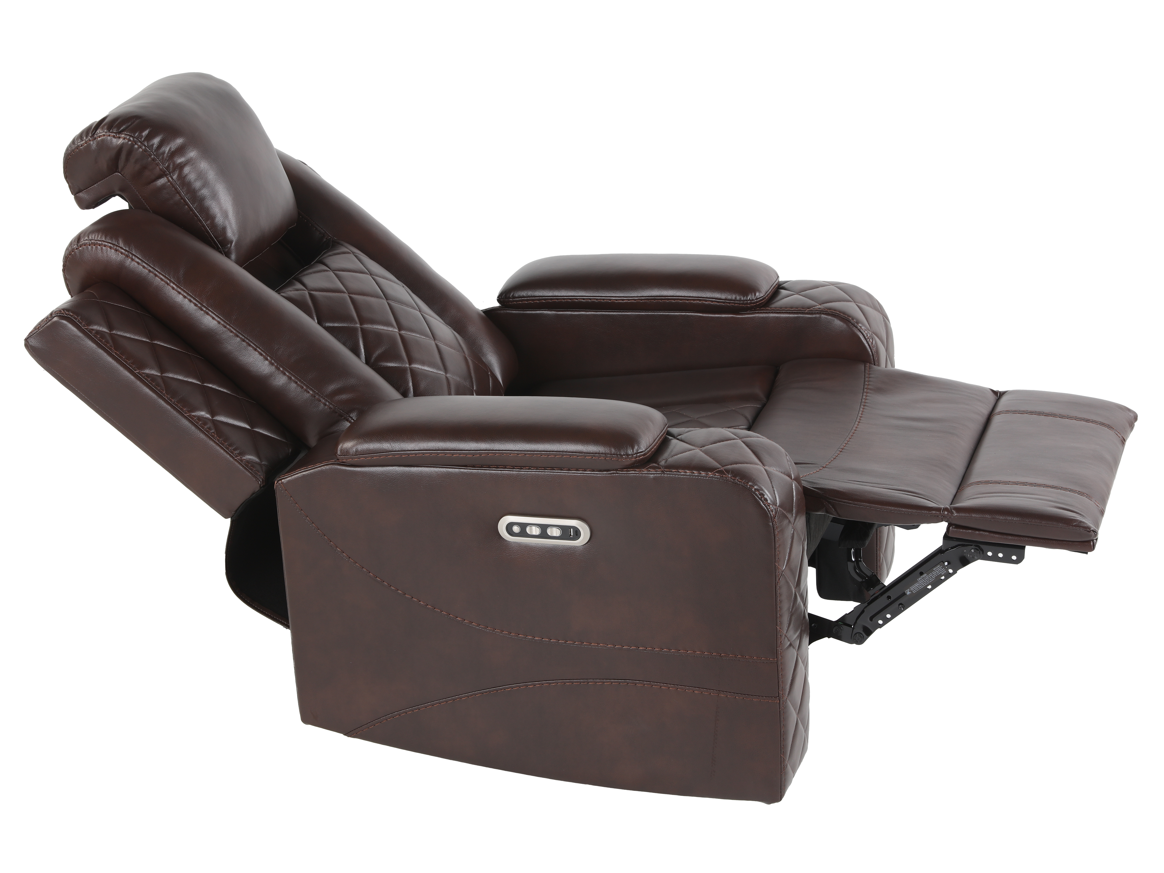 Brown 3 Piece Power Reclining Living Room Set w/ Power Headrests, LED, USB & Console Audio