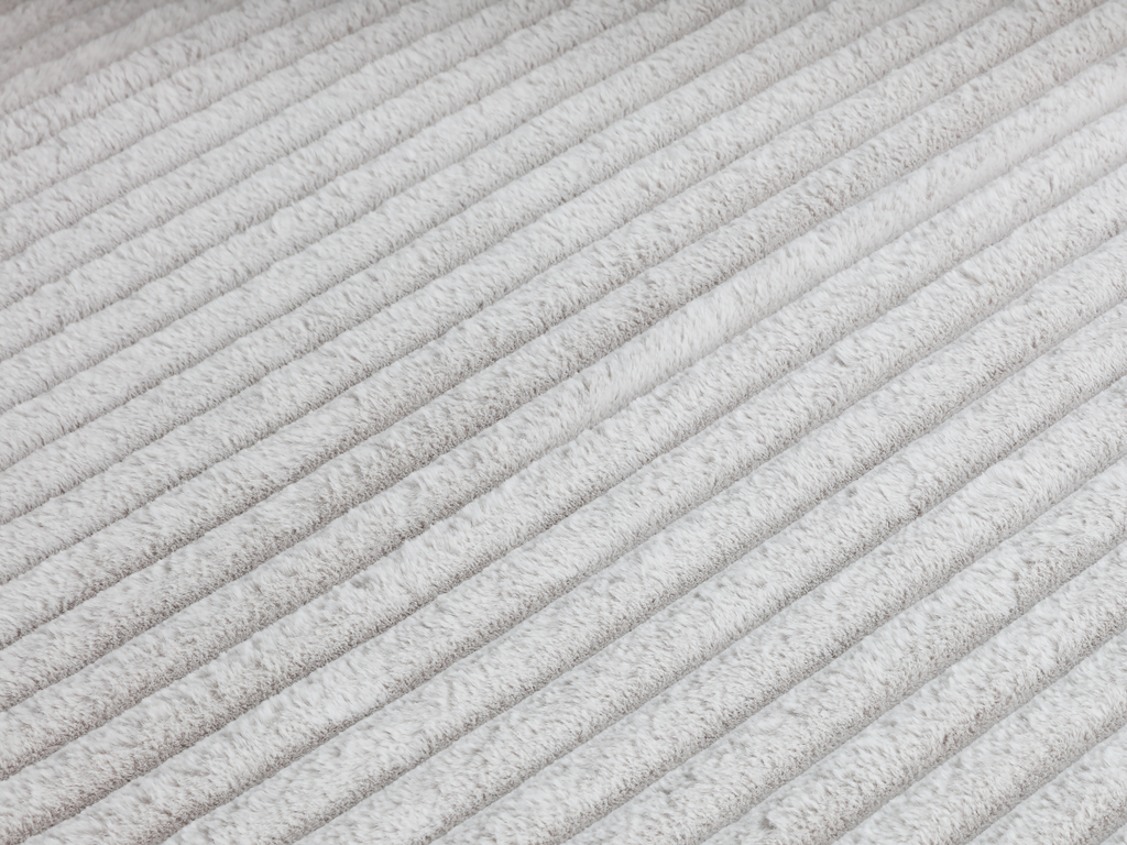 Beige Corduroy Sectional Sofa with Chaise Lounge & Pillows