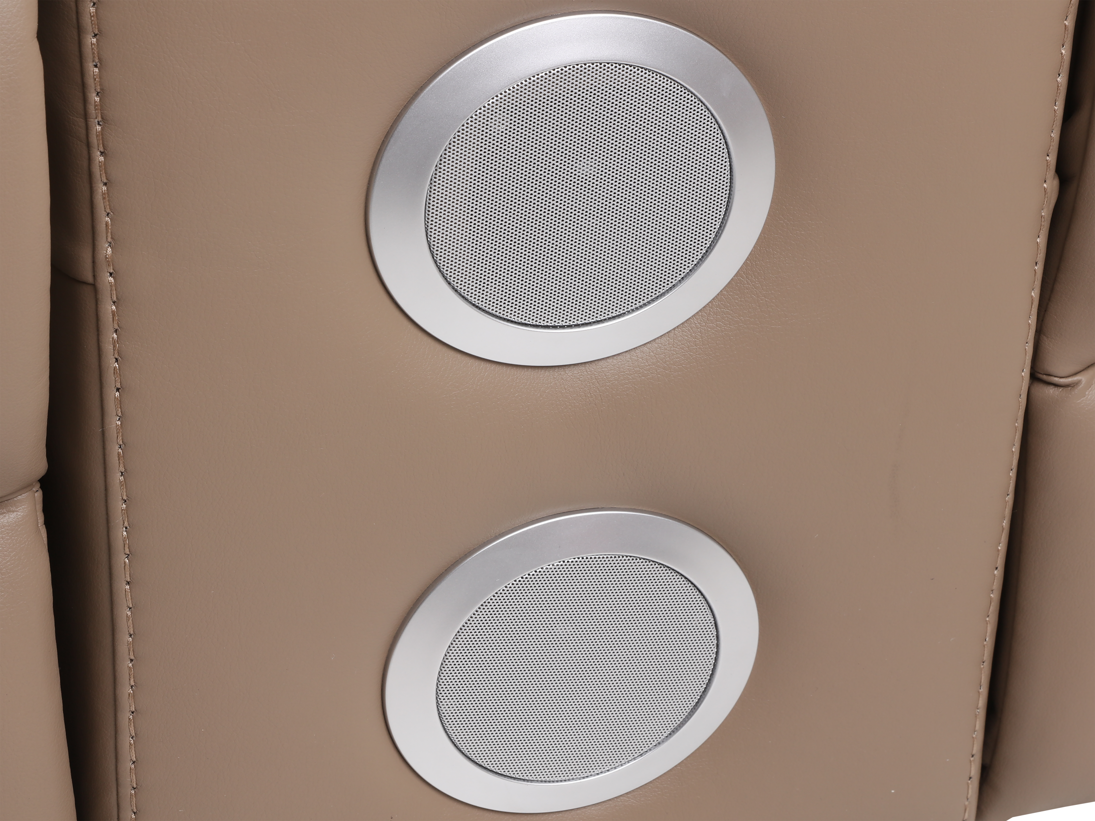 Light Brown 3-Piece Power Reclining Sectional with LED Lighting, Console & Speaker