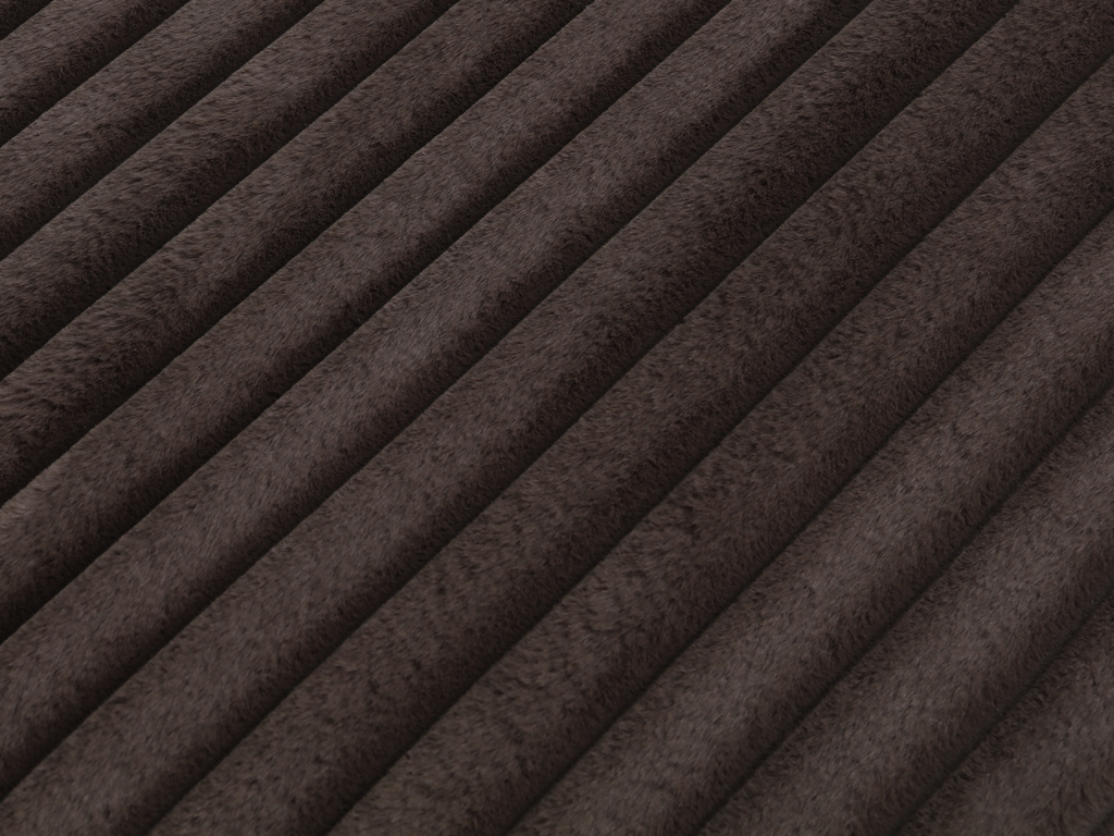 Brown Corduroy Sectional Sofa with Chaise Lounge & Pillows